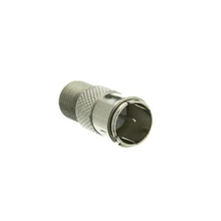 Cable Wholesale F-Pin Coaxial Quick Connect Adapter, Threaded F-Pin Female to Quick F-Pin Male 200-103